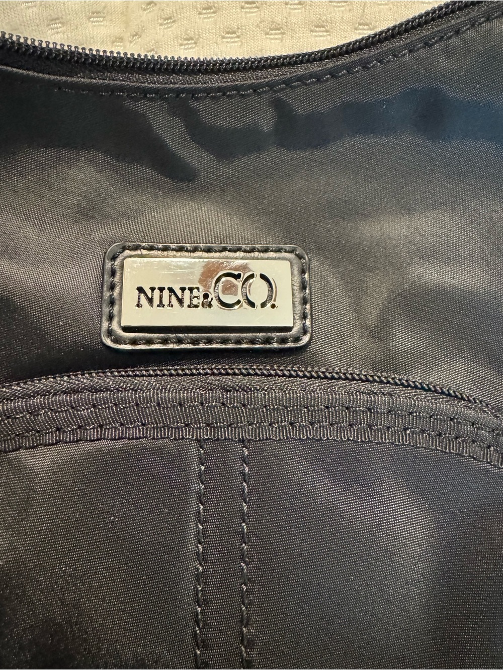 Nine & Co. Black Nylon Bag with Front Zip Pocket - Picture 3 of 5